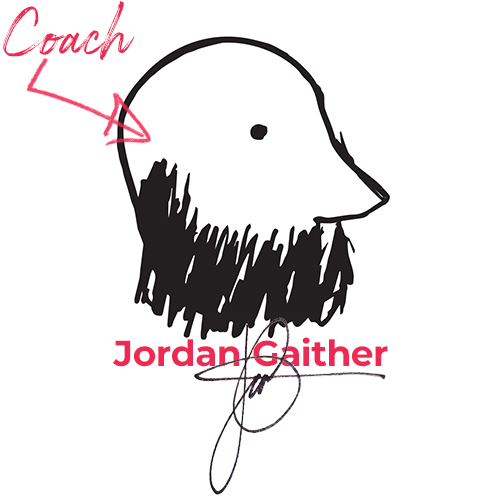 Jordan the Voice in studio with microphone